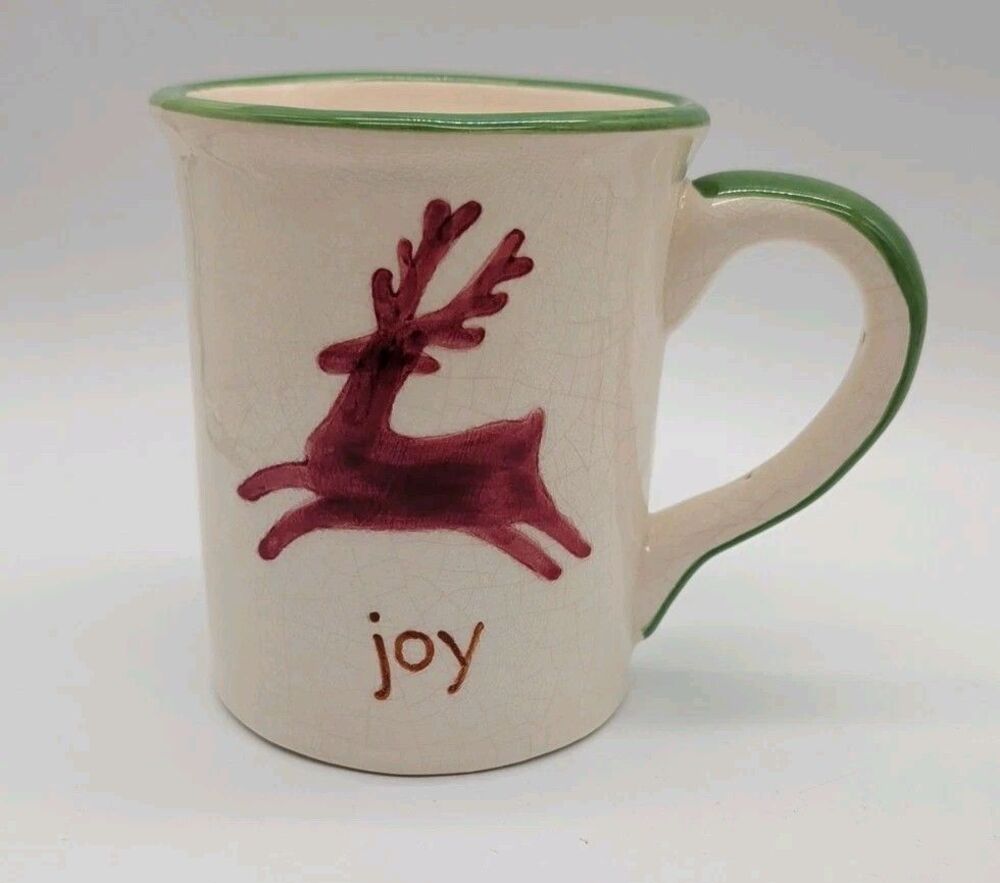 Christmas Joy Crackle Reindeer Coffee Oversized Mug